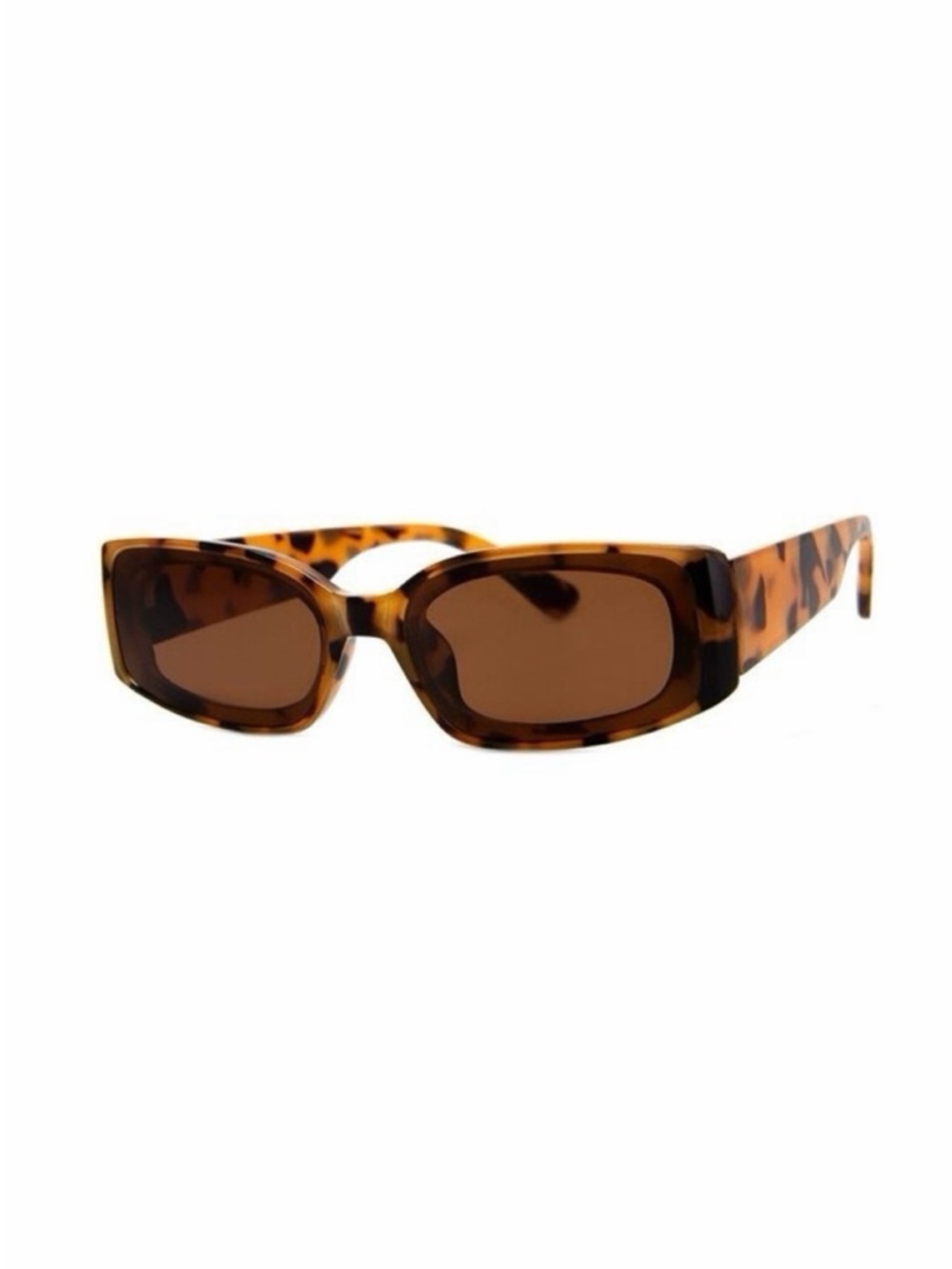 ASOS AJ Morgan brown tortoise leopard thick frame 90s rectangular sunglasses